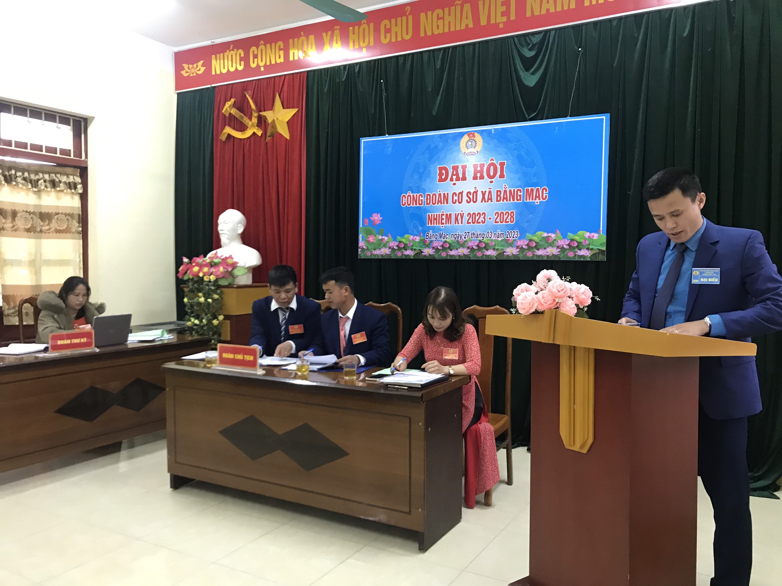 Lãnh đạo LĐLĐ Huyện phát biểu chỉ đạo Đại Hội