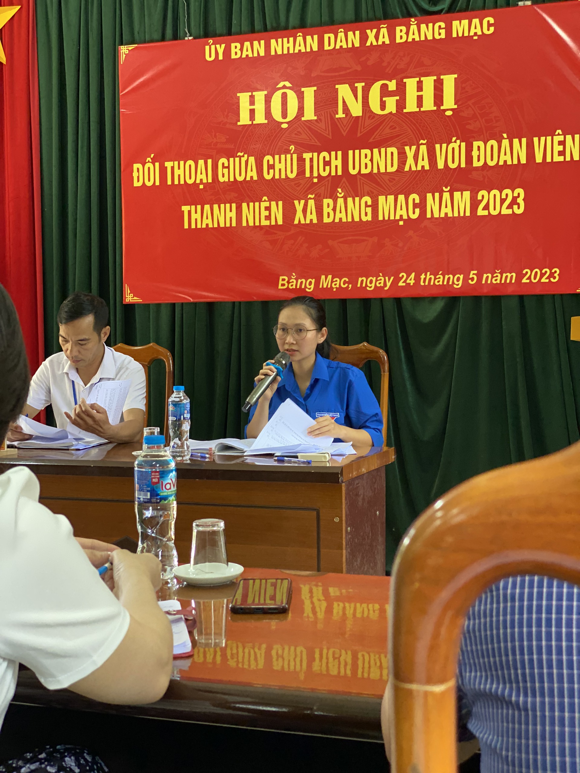 Hội nghị đối thoại giữa CT UBND xã với đoàn viên thanh niên ưu tú trên địa bàn xã Bằng Mạc 2023